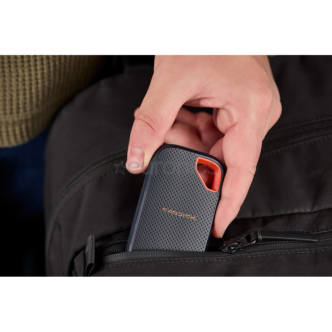 SanDisk Extreme Portable SSD V3, 2 TB, pelēka/sarkana - Ārējais SSD cietais disks
