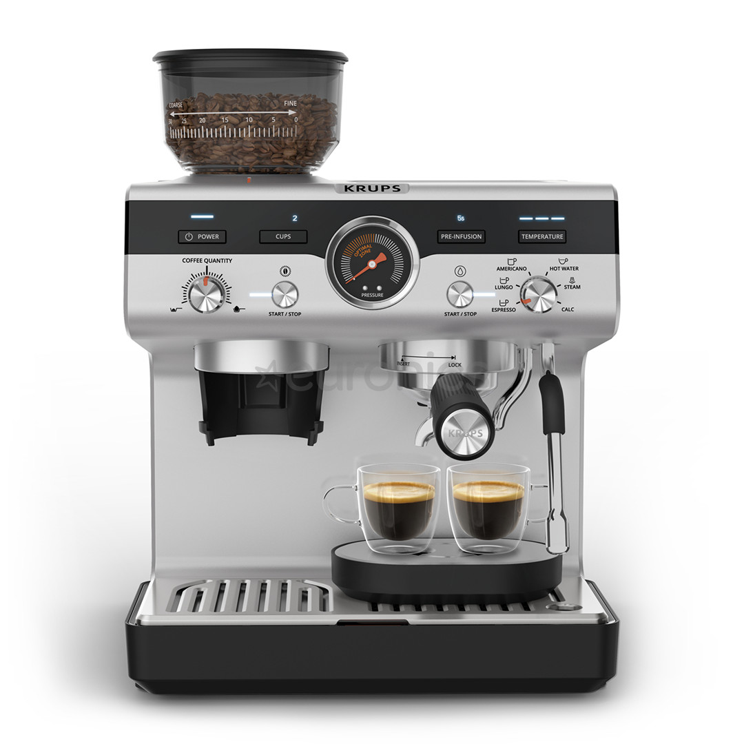 Krups Precision+, pelēka/melna - Kafijas automāts