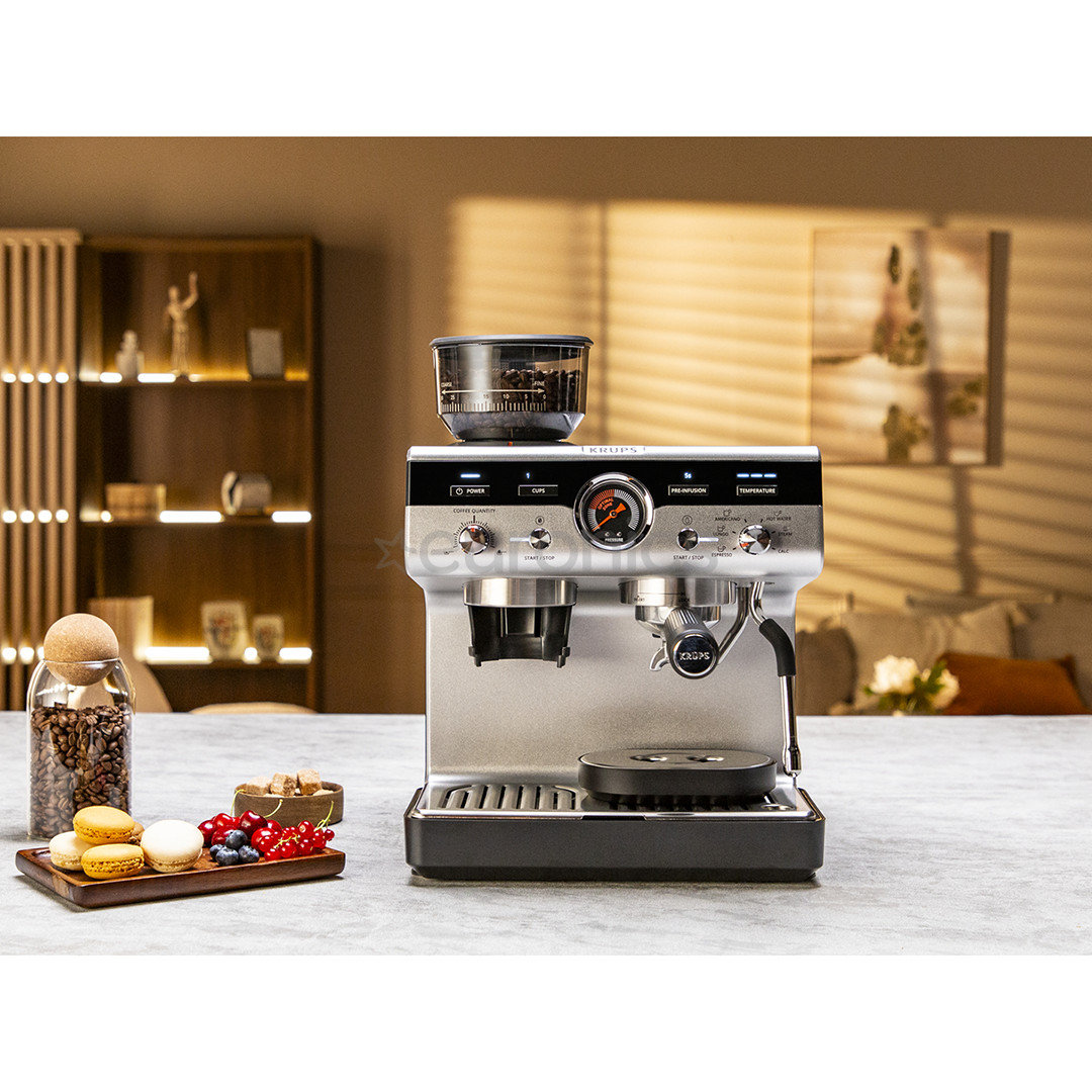 Krups Precision+, pelēka/melna - Kafijas automāts