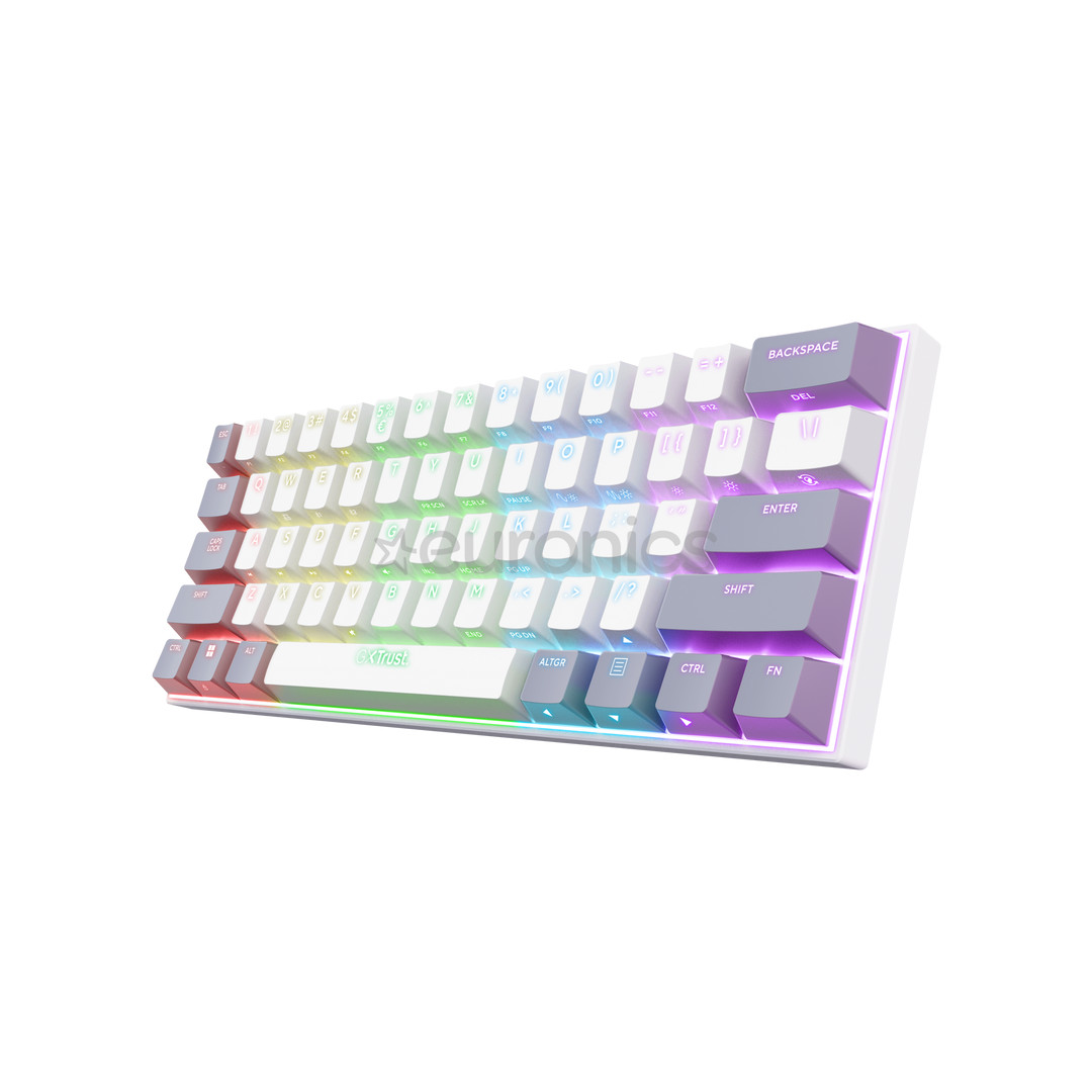 Trust GXT873 Acira 60% Mini, US, white - Wireless keyboard
