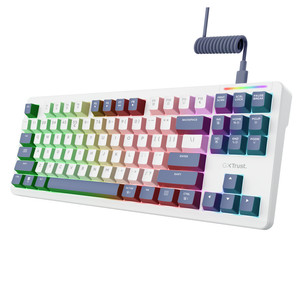 Trust GXT 872 Zyra, TKL, US, balta - Klaviatūra