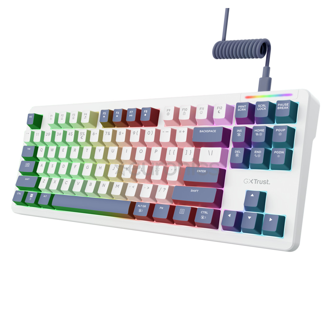 Trust GXT 872 Zyra, TKL, US, balta - Klaviatūra