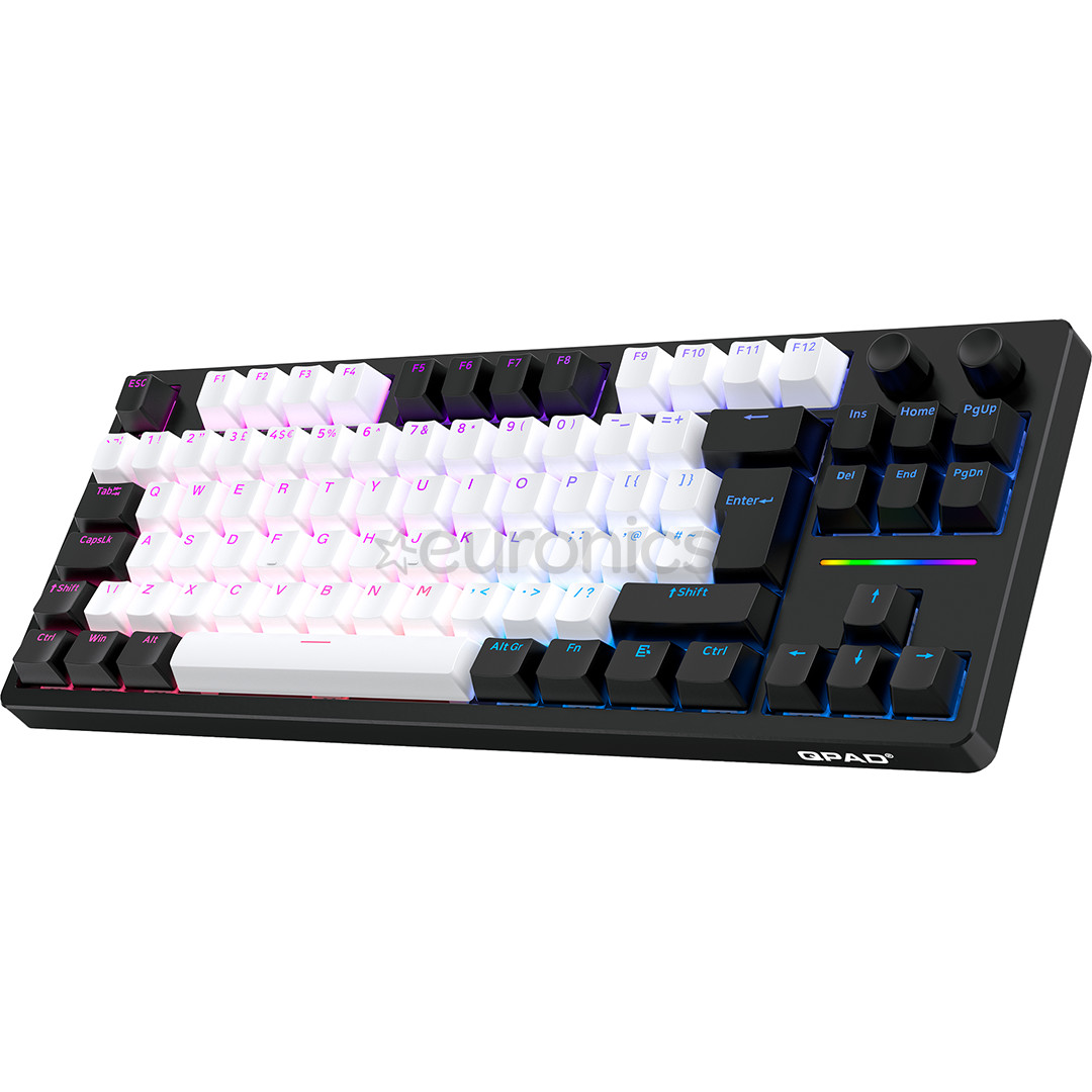 QPAD Loop TKL Model 3, SWE, balta/melna - Bezvadu klaviatūra