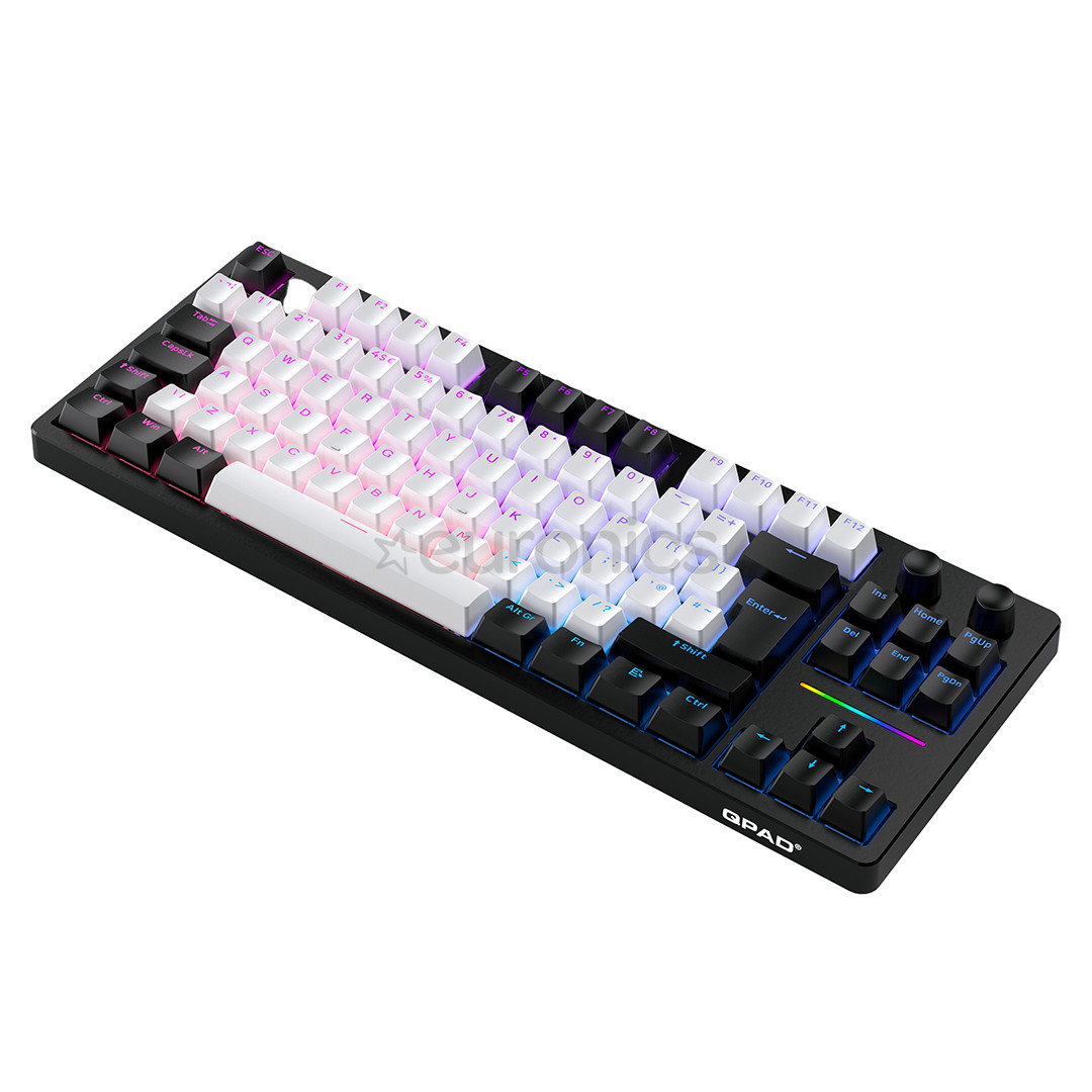 QPAD Loop TKL Model 3, SWE, balta/melna - Bezvadu klaviatūra