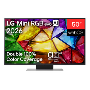 LG Mini RGB evo AI MRGB88, 50'', 4K UHD, Mini RGB, dark gray - TV 50MRGB88B3B.AEU