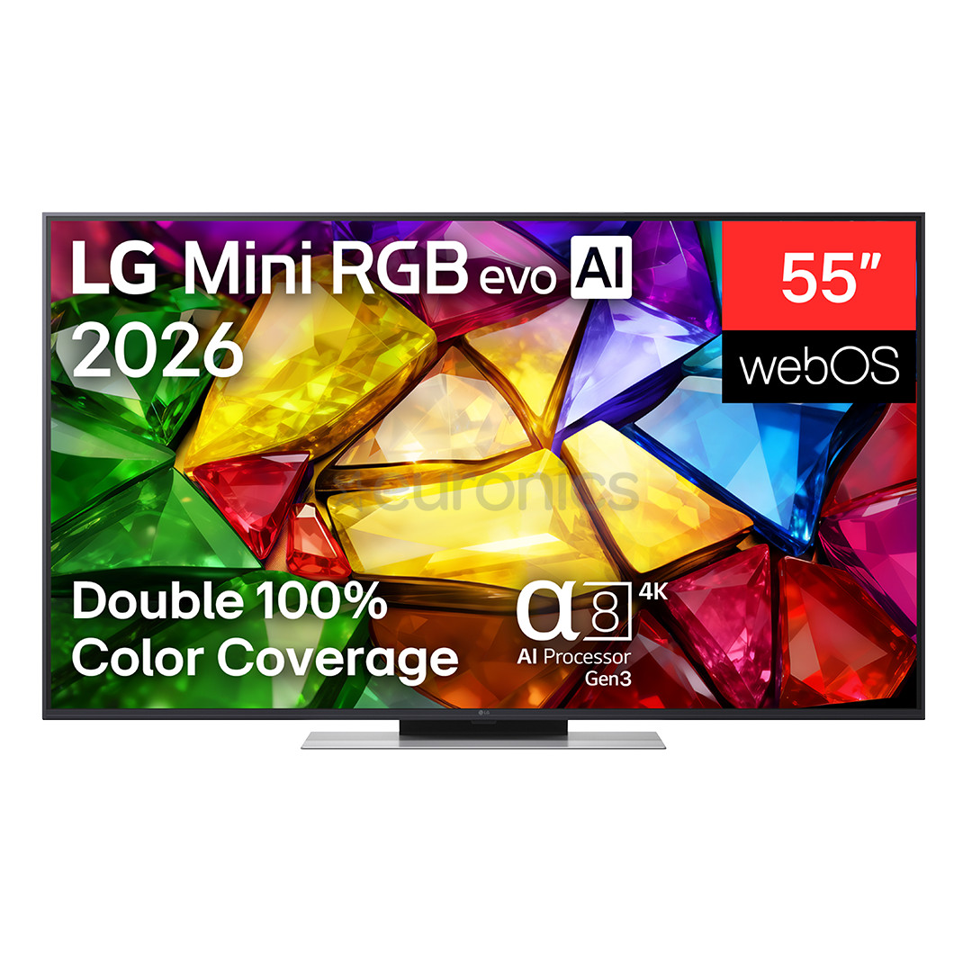 LG Mini RGB evo AI MRGB88, 55'', 4K UHD, Mini RGB, dark gray - TV