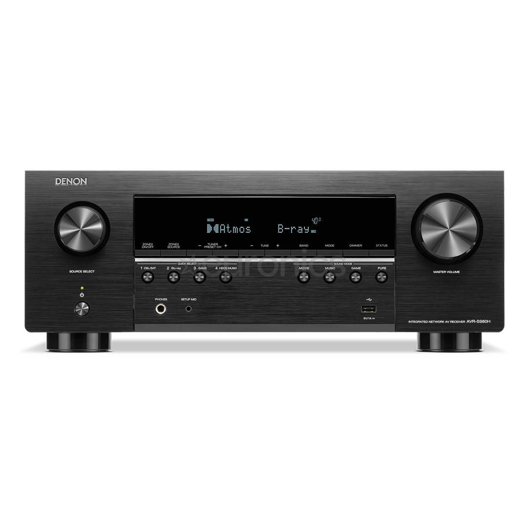 Denon AVR-S980H, 7.2, 4K/8K, melna - Resīveris AVRS980HBKE2