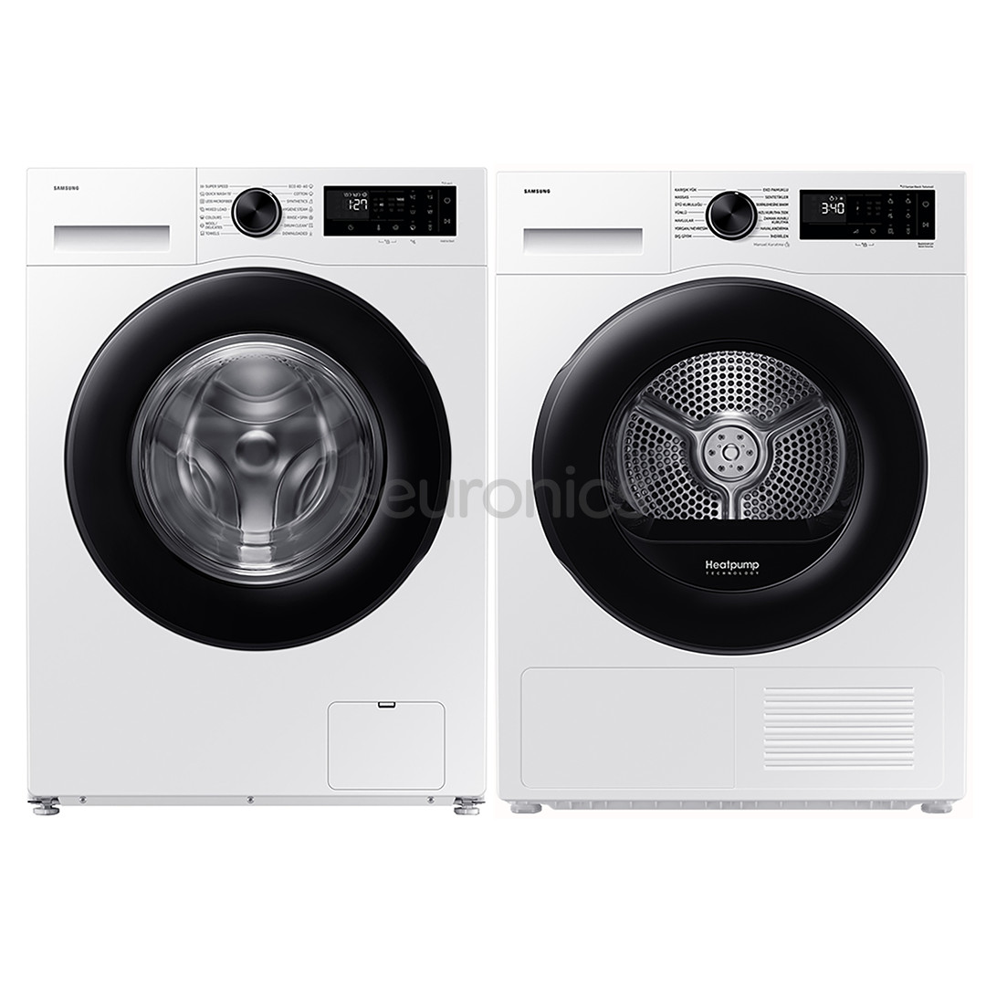 Samsung, 10 кг+ 9 кг - Стиральная машина + сушильная машина WW10FG5U34A+DV90DG5