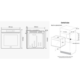 Samsung Bespoke, SmartThings Cooking, katalītiskā tīrīšana, 76 L, melna - Iebūvējama elektriskā cepeškrāsns