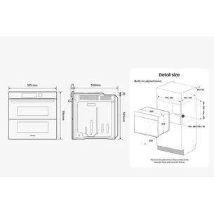 Samsung Dual Cook, pirolītiskā tīrīšana, 76 L, melna - Iebūvējama elektriskā cepeškrāsns