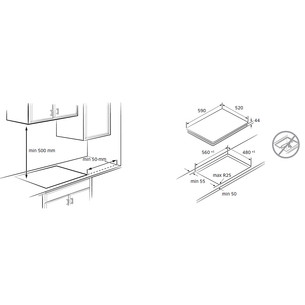 Samsung, platums 59 cm, melna - Iebūvējama indukcijas plīts virsma