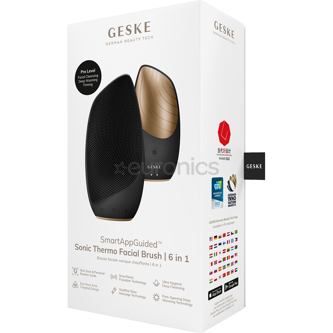 Geske Sonic Thermo Facial Brush | 6 in 1, pelēka - Ierīce sejas ādas kopšanai SONIC.FACE.CLEAN