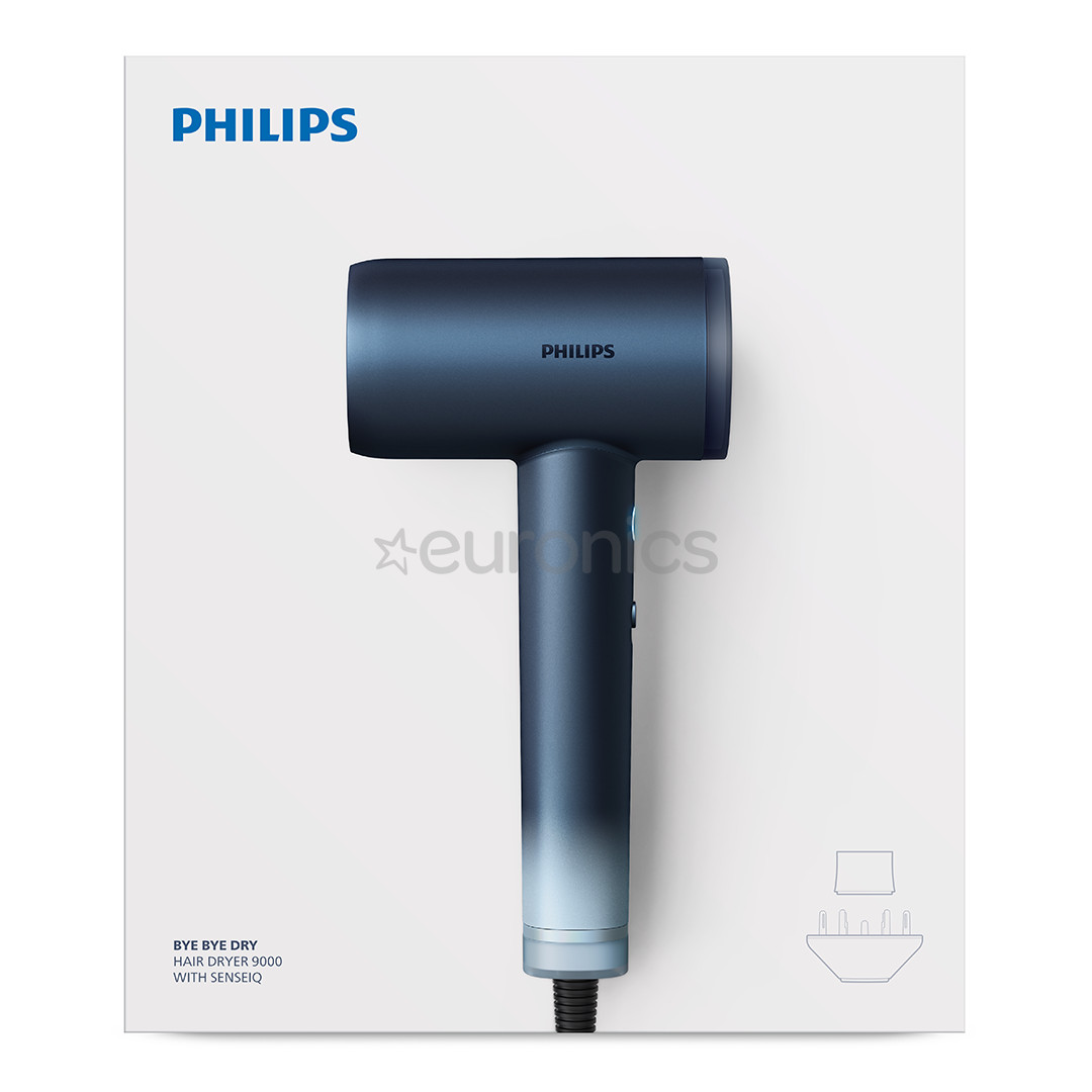 Philips Aqua Edition 9000, Aqua SenseIQ, 1400 W, tumši zila - Matu fēns