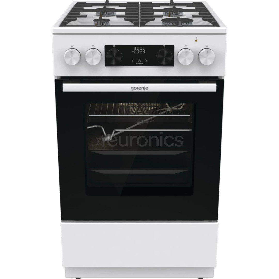 Gorenje, 70 L, width 50 cm, white - Gas cooker with electric oven GKS5C75WF