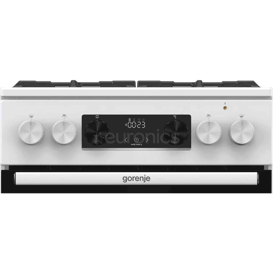 Gorenje, 70 L, width 50 cm, white - Gas cooker with electric oven
