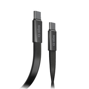 SBS Slim charging and data cable, 60 W, 1 m, USB-C, black - Cable TECABLETCCFLAT60K