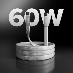 SBS Slim charging and data cable, 60 W, 1 m, USB-C, white - Cable