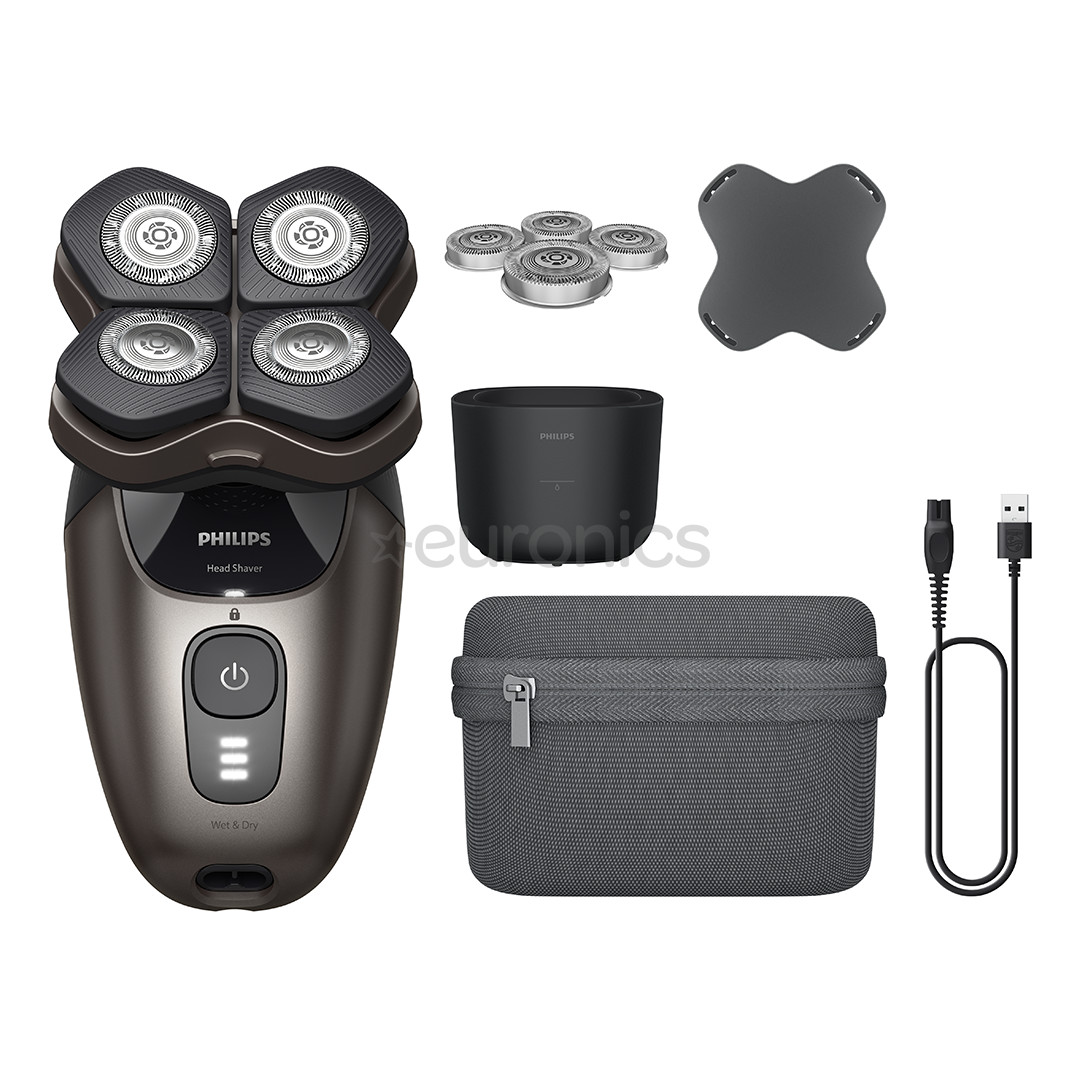 Philips Head Shaver Pro 9000, Wet & Dry, бронзовый - Бритва для головы