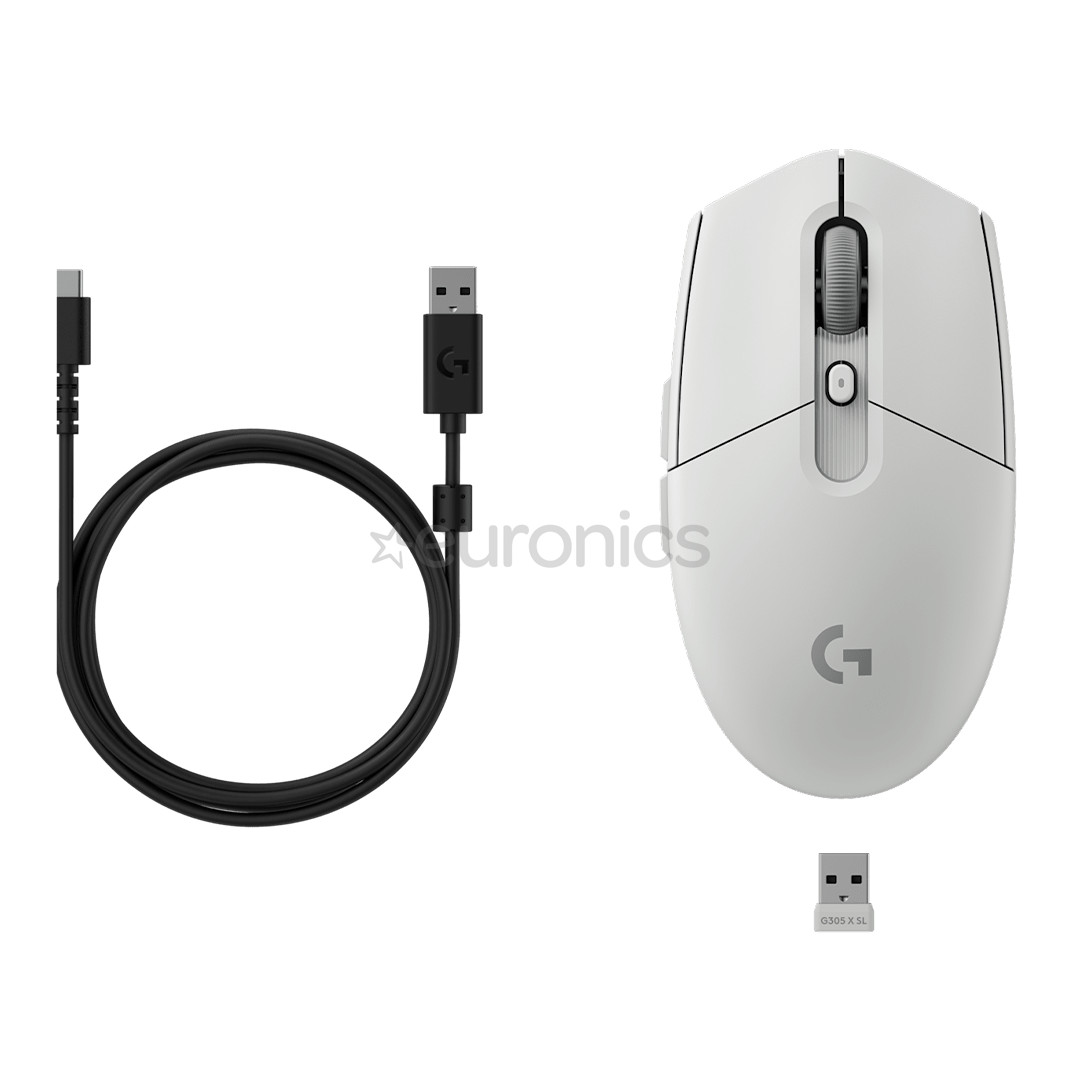 Logitech G305 X Superlight, balta - Bezvadu datorpele