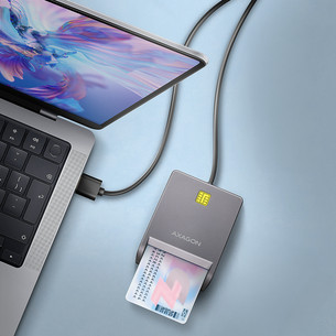 AXAGON CRE-SM3T, USB-A, серый - Считыватель ID-карты
