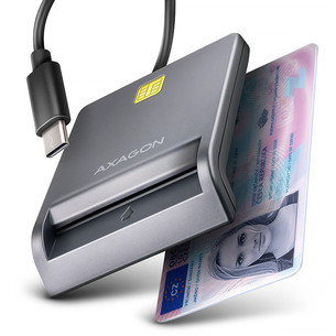 AXAGON CRE-SM3TC, USB-C, серый - Считыватель ID-карты