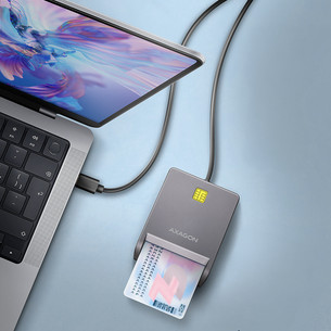 AXAGON CRE-SM3TC, USB-C, серый - Считыватель ID-карты