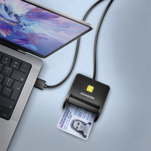 AXAGON CRE-SM3N, USB-A, черный - Считыватель ID-карты