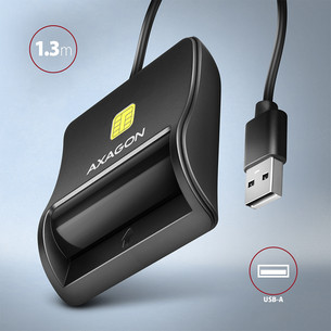 AXAGON CRE-SM3N, USB-A, черный - Считыватель ID-карты
