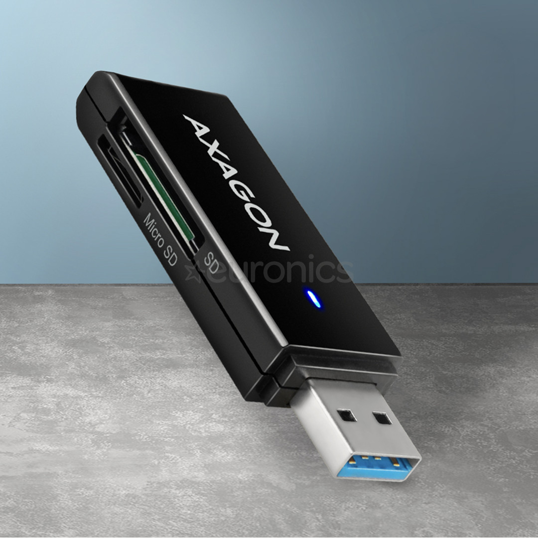 AXAGON CRE-S2N, USB-A, melna - Karšu lasītājs