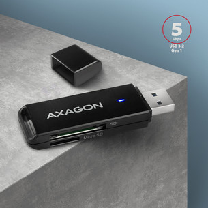 AXAGON CRE-S2N, USB-A, melna - Karšu lasītājs