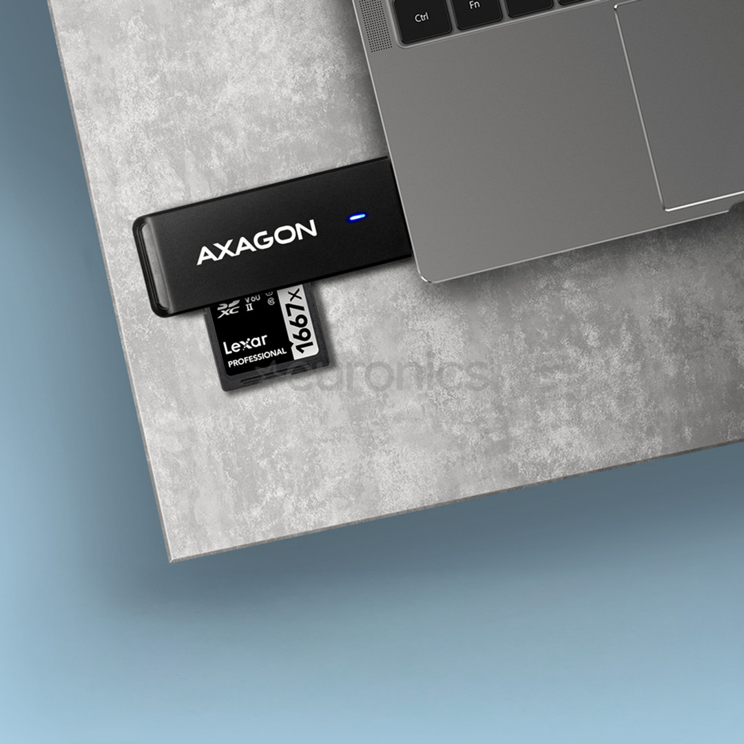 AXAGON CRE-S2N, USB-A, melna - Karšu lasītājs
