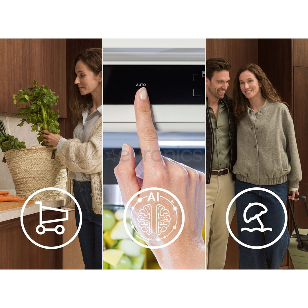 Electrolux 700 No Frost AI CoolAssist, 269 л, высота 189 см - Интегрируемый холодильник