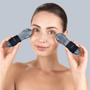 Geske Cool & Warm Duo Eye Massager, 7-in-1, melna - Masāžas ierīce ādas kopšanai ap acīm