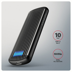 Axagon EEM2-SC, USB-C, 10Gbps, M.2 NVMe, черный - Корпус для SSD