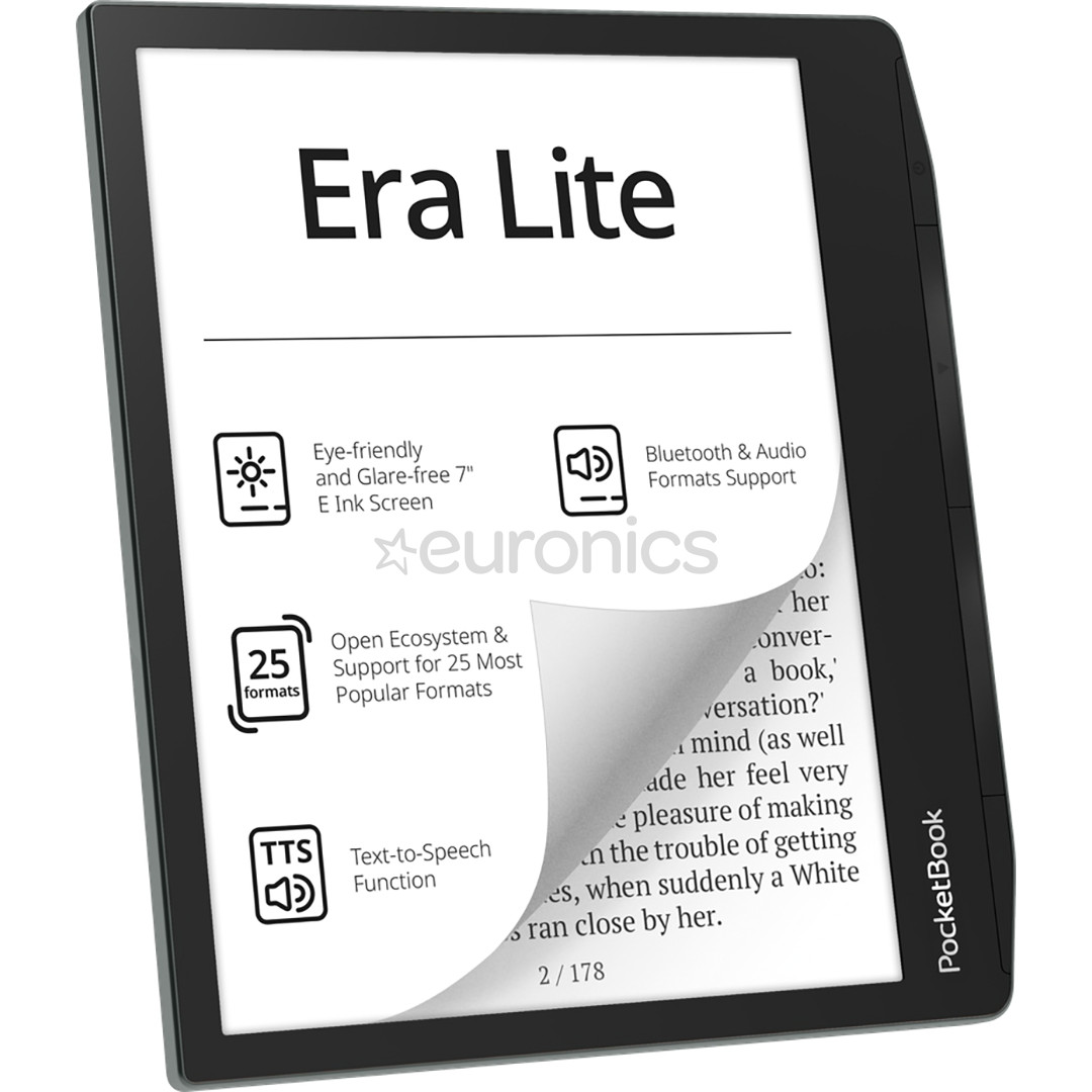 PocketBook Era Lite, 7'', 16 GB, melna/zaļa - E-grāmata