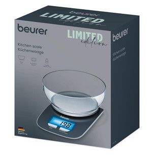 Beurer Limited Edition 2026, up to 3 kg, grey - Digital kitchen scale with bowl