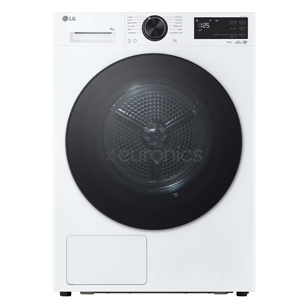 LG, siltumsūknis, 9 kg, dziļums 61.5 cm - Veļas žāvētājs RHX5009TLB.ABWQPMR