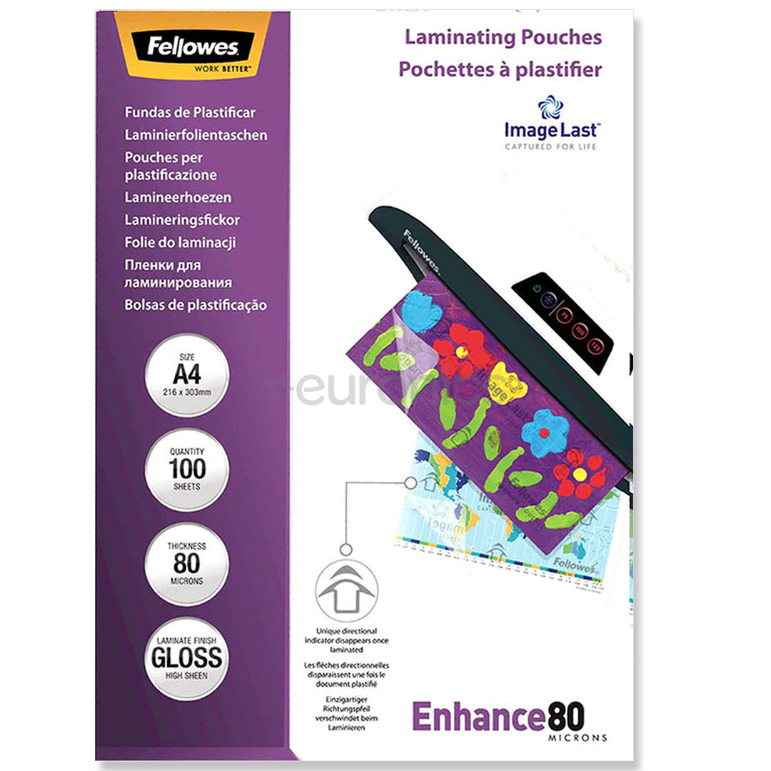 Fellowes ImageLast A4 80 Micron Laminating Pouch, 100 gab. - Laminēšanas kabatas