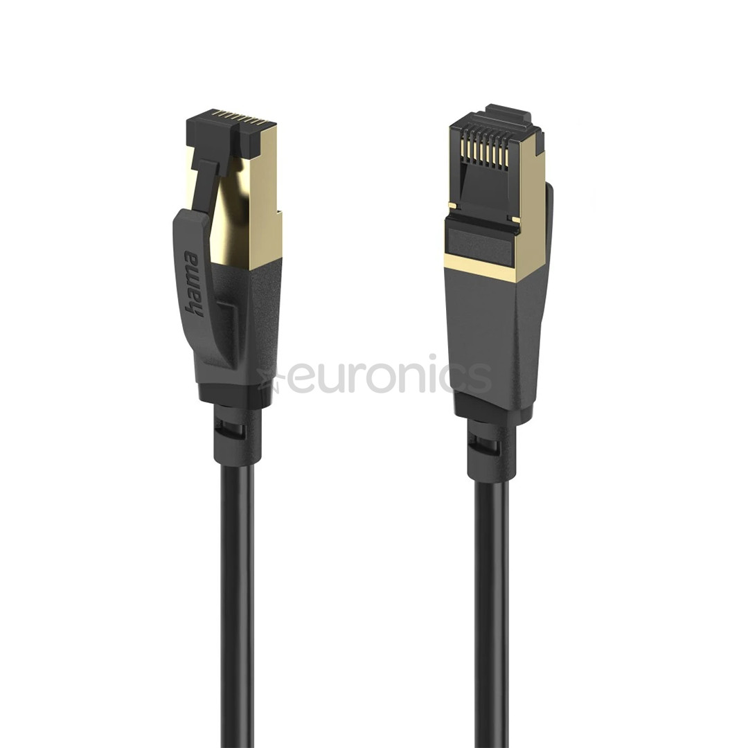 Hama Ethernet Cable, Cat 8, 5 m, melna - Tīkla vads