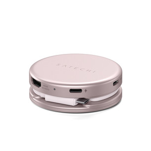 Satechi OntheGo 5-in-1 Multiport Adapter, rozā - Adapteris