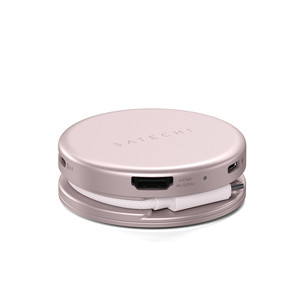 Satechi OntheGo 5-in-1 Multiport Adapter, rozā - Adapteris