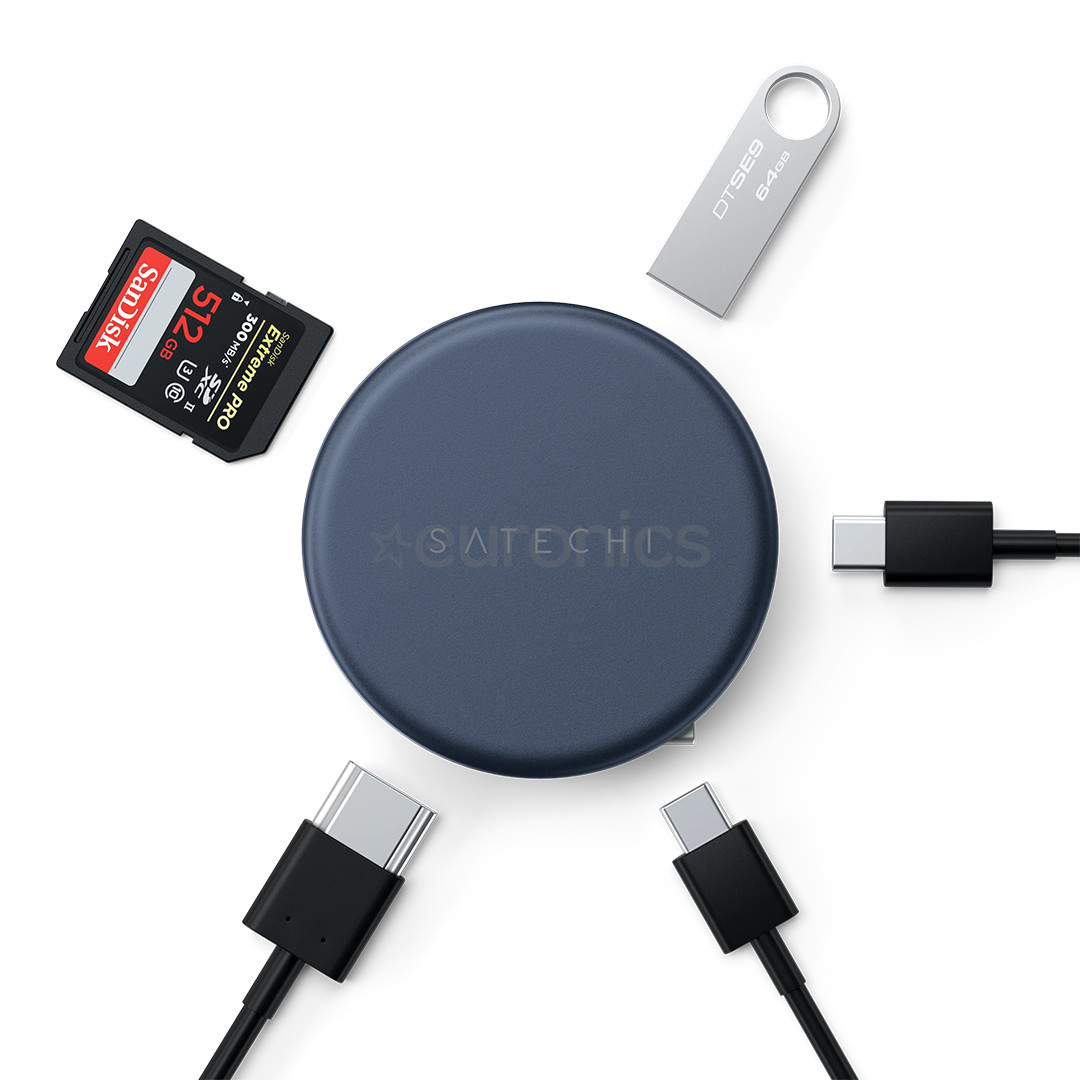 Satechi OntheGo 5-in-1 Multiport Adapter, tumši zila - Adapteris