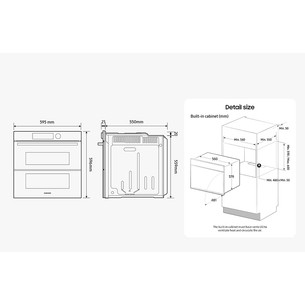 Samsung Dual Cook Flex, katalītiskā tīrīšana, 76 L, melna - Iebūvējama elektriskā cepeškrāsns