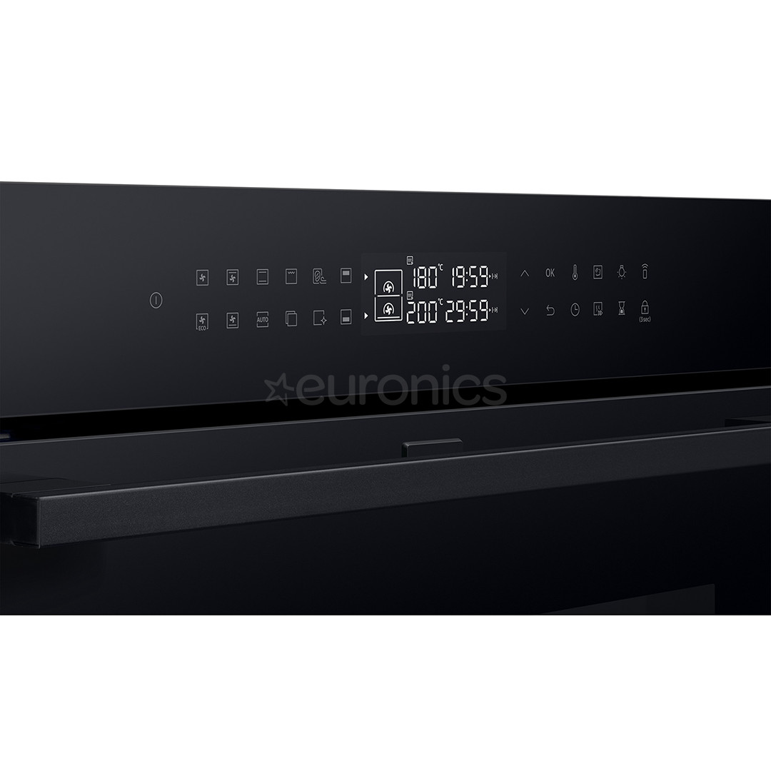 Samsung Dual Cook Flex, katalītiskā tīrīšana, 76 L, melna - Iebūvējama elektriskā cepeškrāsns