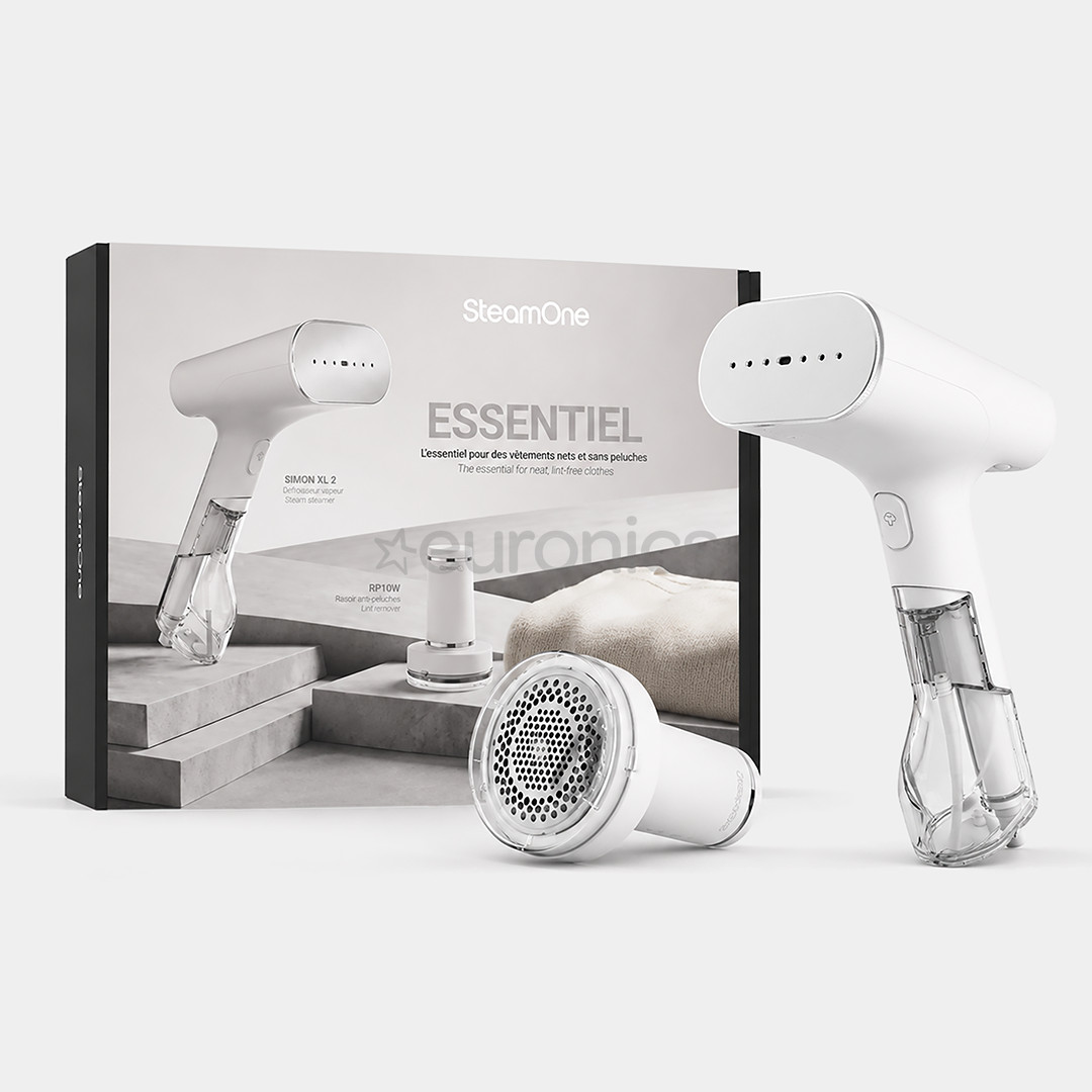 SteamOne Simon XL 2, 2000 W, balta - Rokas apģērbu tvaicētājs + pūku noņēmējs