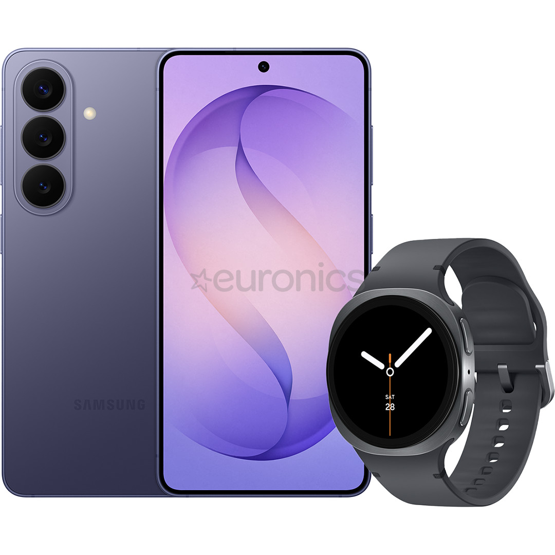 Samsung Galaxy S26, 256 GB, violet + Watch8, 40mm, LTE, darkgray - Smart device bundle