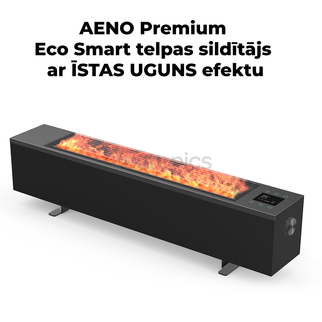 Aeno, 2000 Вт, черный - Обогреватель с эффектом камина Premium Eco Smart