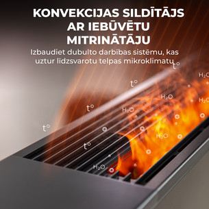 Aeno, 2000 Вт, черный - Обогреватель с эффектом камина Premium Eco Smart