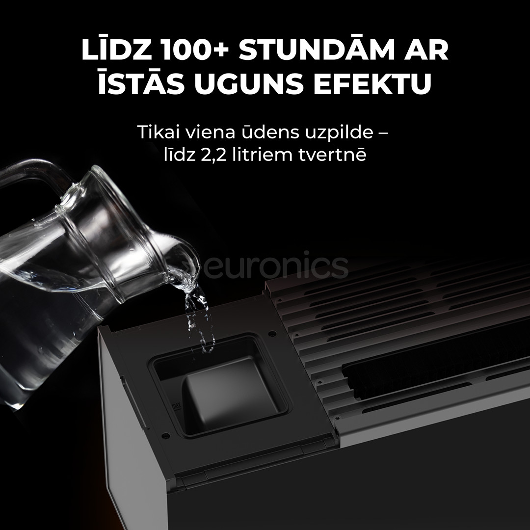 Aeno, 2000 Вт, черный - Обогреватель с эффектом камина Premium Eco Smart