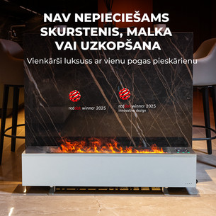 Aeno, 2000 Вт, белый - Обогреватель с эффектом камина Premium Eco Smart